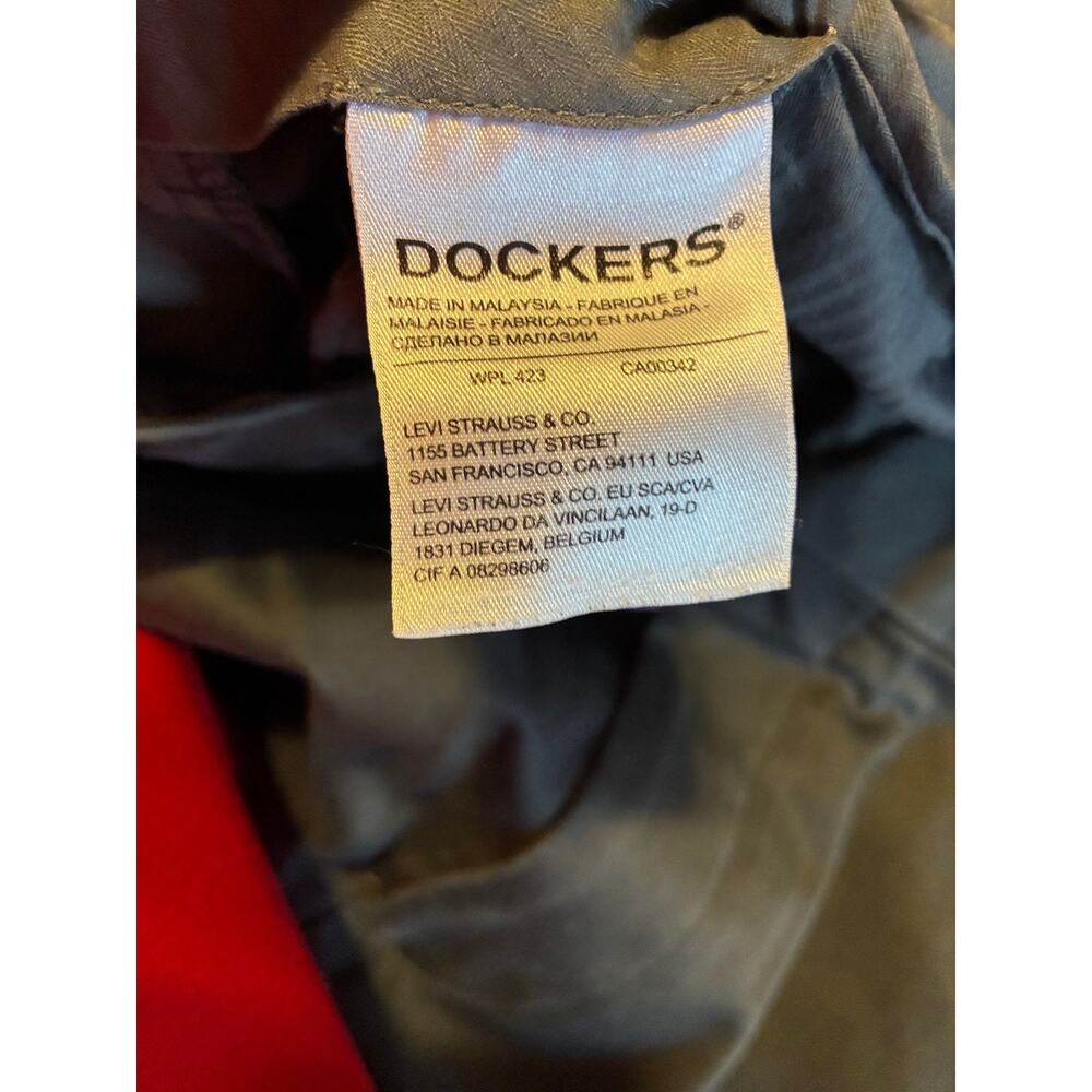 Dockers Pants Mens Straight Dark Gray Chino Flat Front Slacks Casual Office - Picture 3 of 4